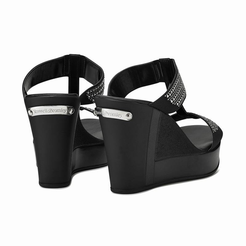 Sandały na Koturnie Russell And Bromley Stellamid Damskie Czarne | WHT654BE