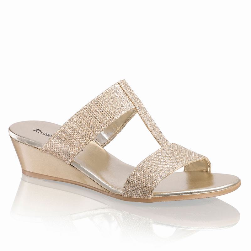 Sandały na Koturnie Russell And Bromley Bellina Damskie Złote | WUS5039BW