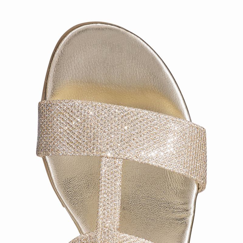 Sandały na Koturnie Russell And Bromley Bellina Damskie Złote | WUS5039BW