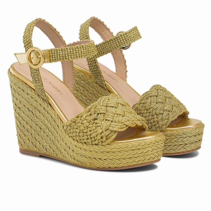 Sandały na Koturnie Russell And Bromley Luxor Damskie Metallic | WWB9530EG