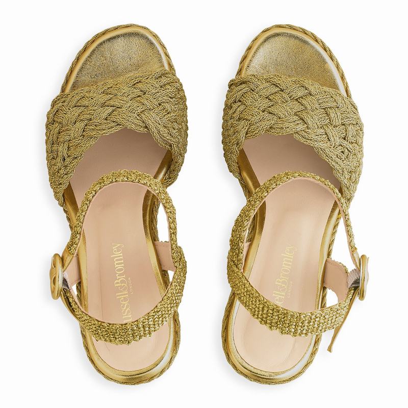Sandały na Koturnie Russell And Bromley Luxor Damskie Metallic | WWB9530EG