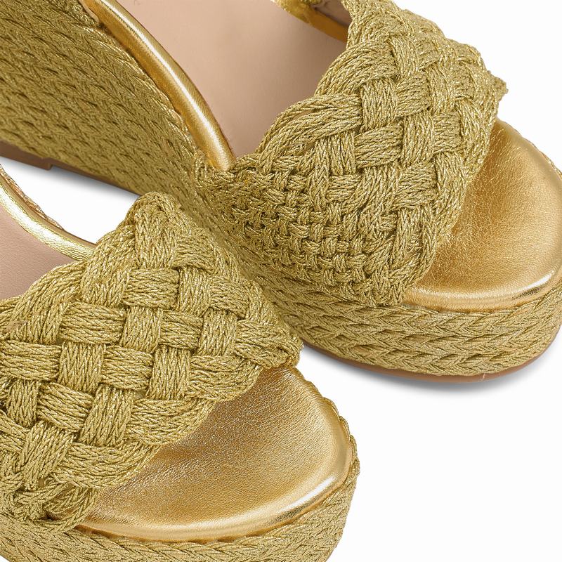 Sandały na Koturnie Russell And Bromley Luxor Damskie Metallic | WWB9530EG