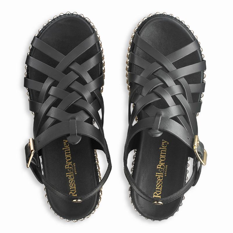 Sandały na Koturnie Russell And Bromley Jackpot Damskie Czarne | XDA7738BU