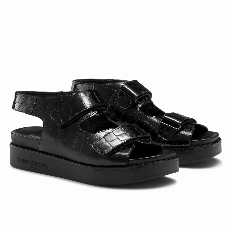 Sandały na Koturnie Russell And Bromley Nice Damskie Czarne | YUK487XX