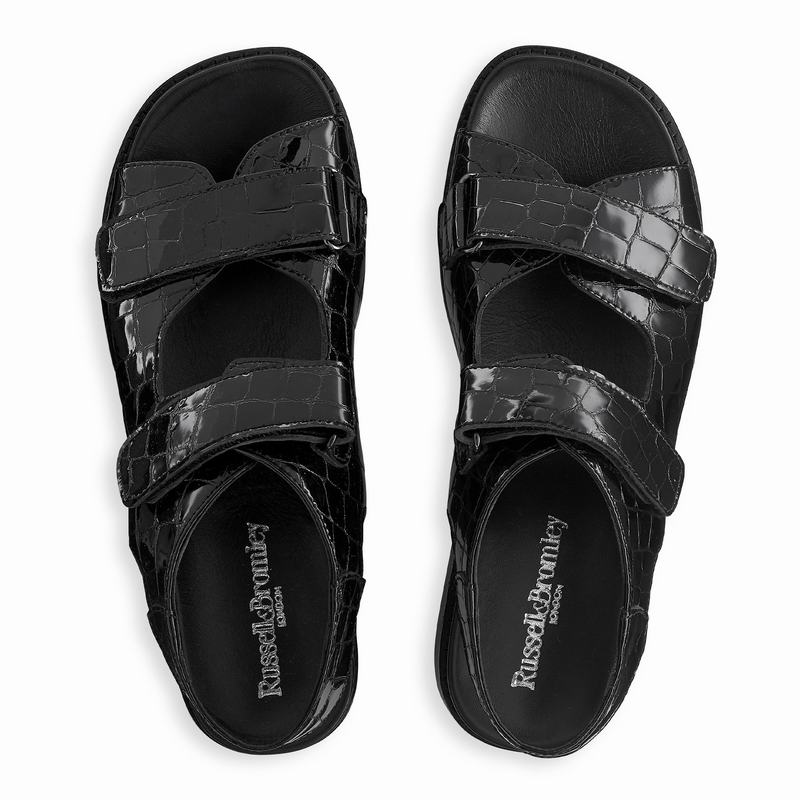 Sandały na Koturnie Russell And Bromley Nice Damskie Czarne | YUK487XX