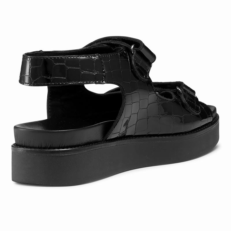 Sandały na Koturnie Russell And Bromley Nice Damskie Czarne | YUK487XX