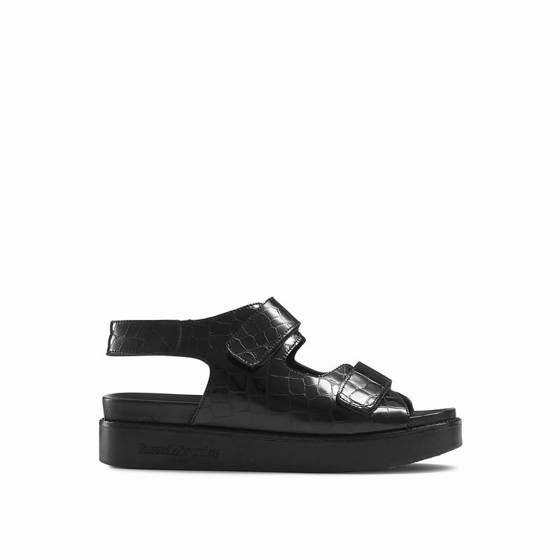 Sandały na Koturnie Russell And Bromley Nice Damskie Czarne | YUK487XX