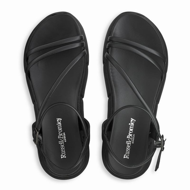 Sandały na Koturnie Russell And Bromley Flexible Damskie Czarne | ZGK1565UY