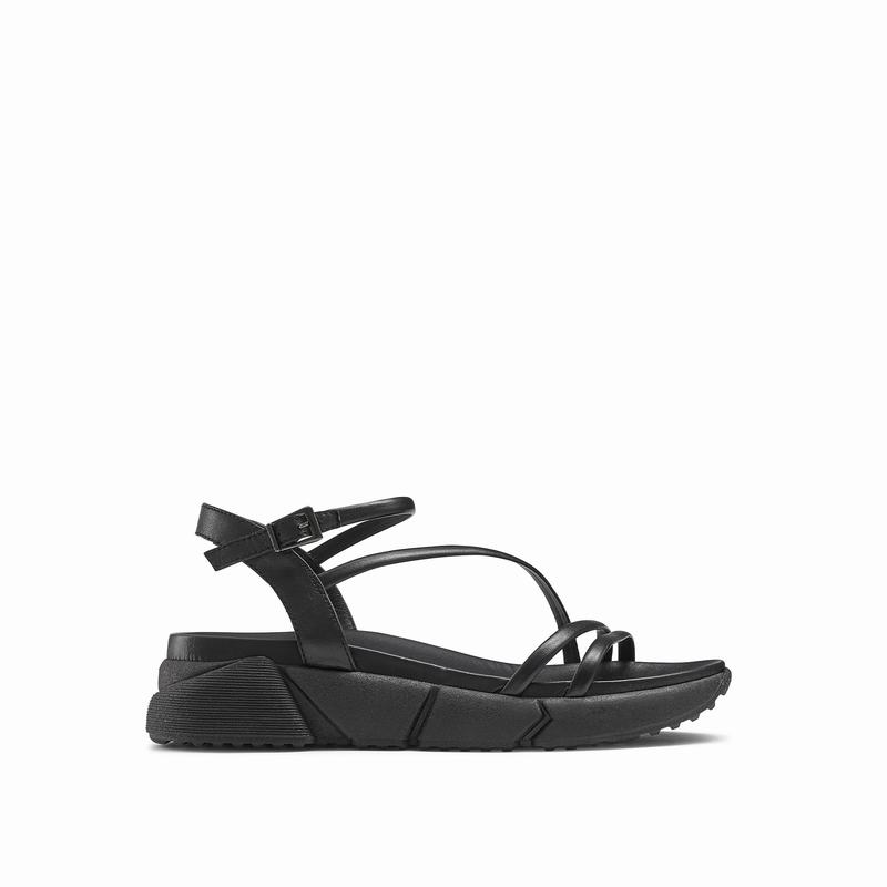 Sandały na Koturnie Russell And Bromley Flexible Damskie Czarne | ZGK1565UY