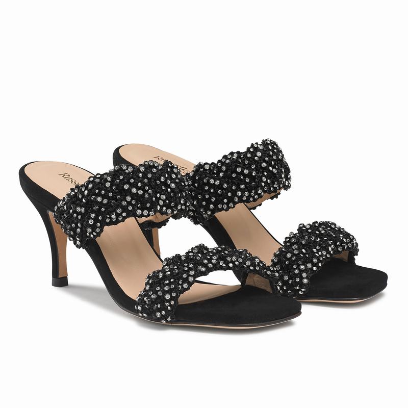 Sandały na Obcasie Russell And Bromley Be Jewel Damskie Czarne | KKL5766VX