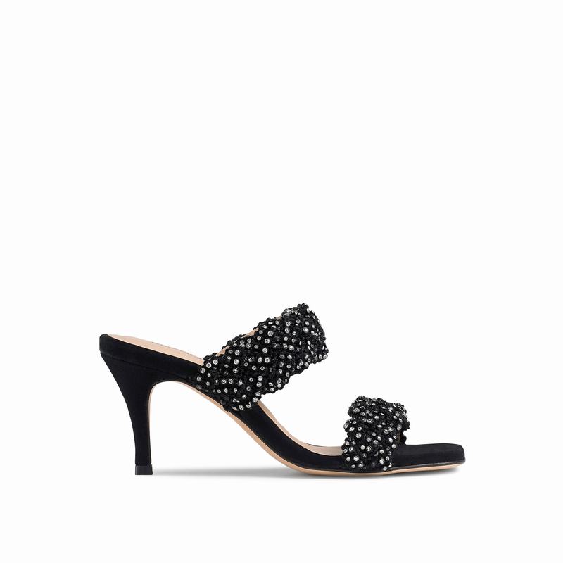 Sandały na Obcasie Russell And Bromley Be Jewel Damskie Czarne | KKL5766VX