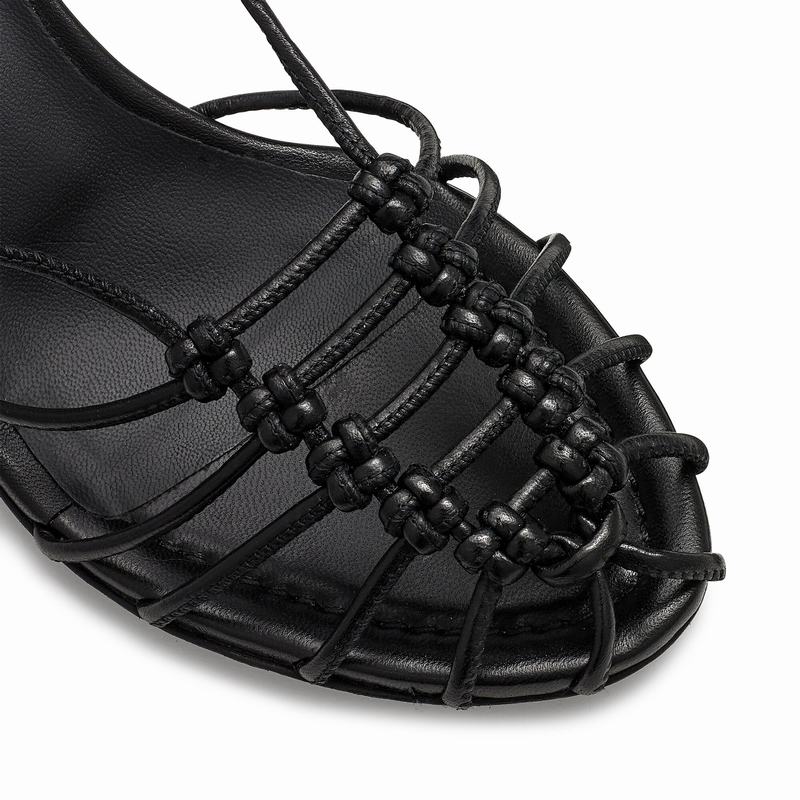 Sandały na Obcasie Russell And Bromley Connectmid Damskie Czarne | JSM589GK