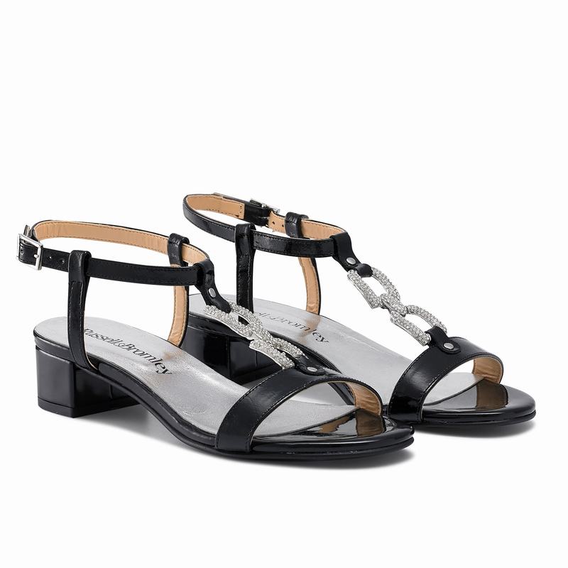 Sandały na Obcasie Russell And Bromley Jewely Damskie Czarne | DMG156SX