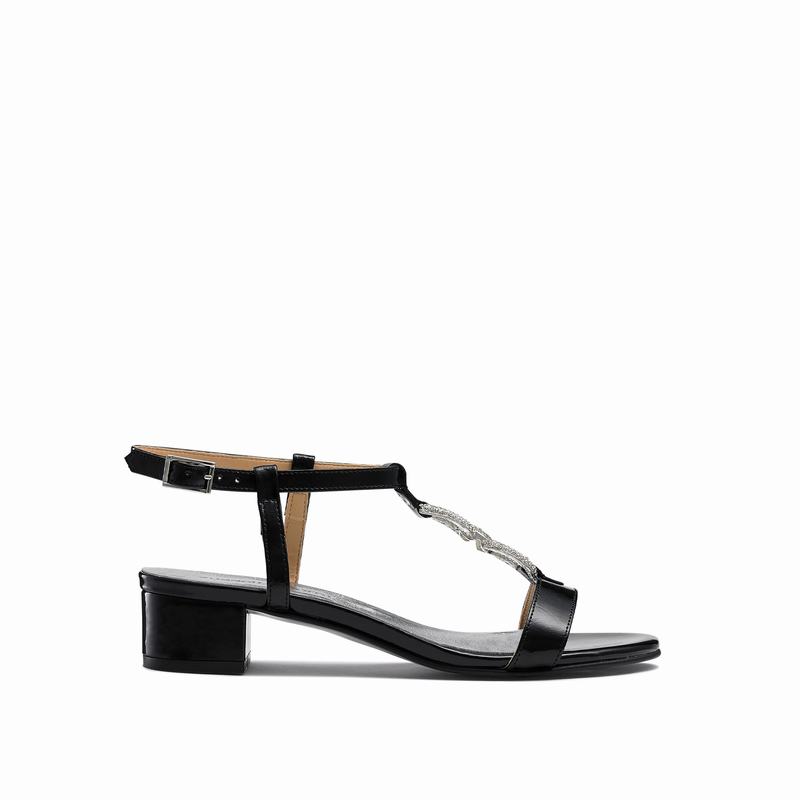 Sandały na Obcasie Russell And Bromley Jewely Damskie Czarne | DMG156SX