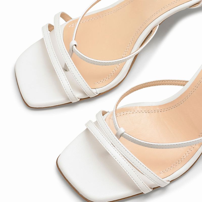 Sandały na Obcasie Russell And Bromley Martini Damskie Kremowe Białe | DOG5053BY