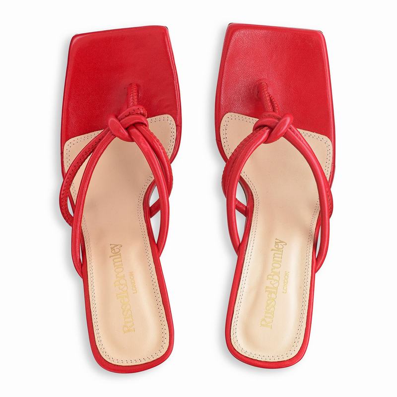 Sandały na Obcasie Russell And Bromley Margarita Damskie Czerwone | WEV4281MG