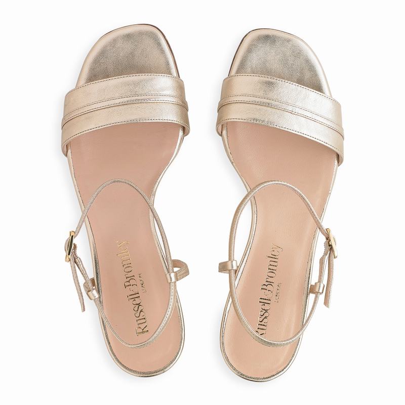 Sandały na Obcasie Russell And Bromley Superblock Damskie Metallic | RDT6584RF