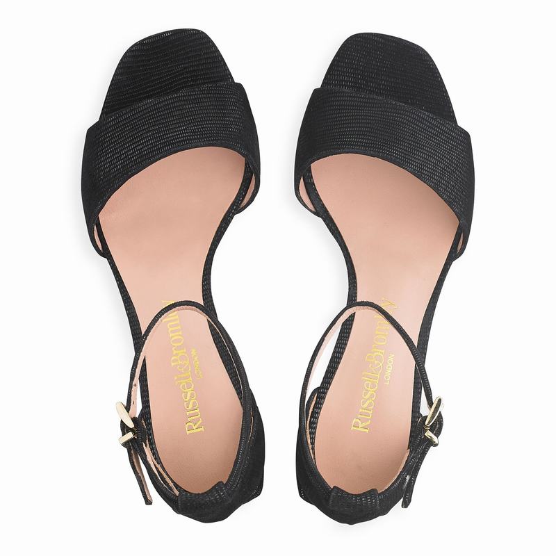Sandały na Obcasie Russell And Bromley Twothebar Damskie Czarne | LOX825QT