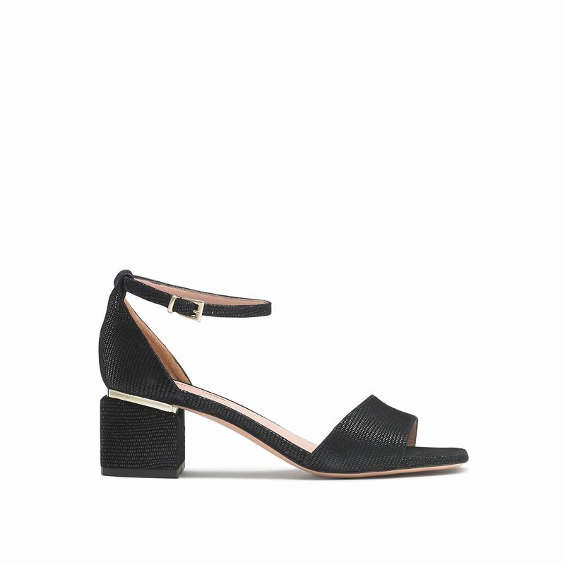 Sandały na Obcasie Russell And Bromley Twothebar Damskie Czarne | LOX825QT