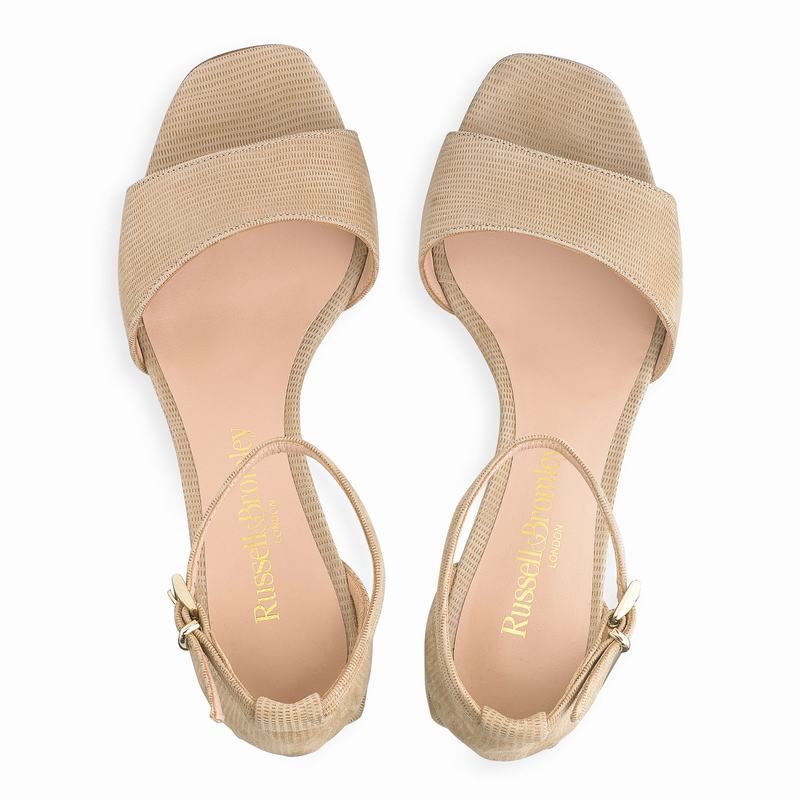 Sandały na Obcasie Russell And Bromley Twothebar Damskie Brązowe | OTK364FM