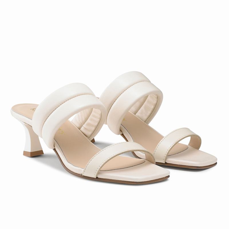 Sandały na Obcasie Russell And Bromley Two Step Damskie Kremowe Białe | TOT2655XR