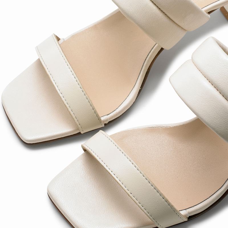 Sandały na Obcasie Russell And Bromley Two Step Damskie Kremowe Białe | TOT2655XR