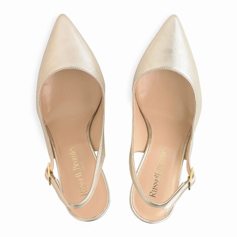 Szpilki Russell And Bromley 85sling Damskie Metallic | RKW445CJ