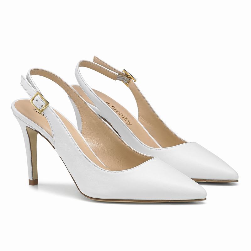 Szpilki Russell And Bromley 85sling Damskie Białe | VXI3259LV