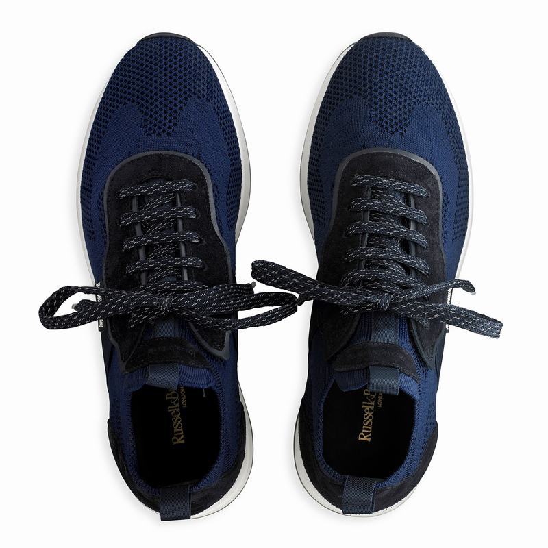 Trampki Niska Russell And Bromley Fly Guy Męskie Niebieskie | GUC5379UW