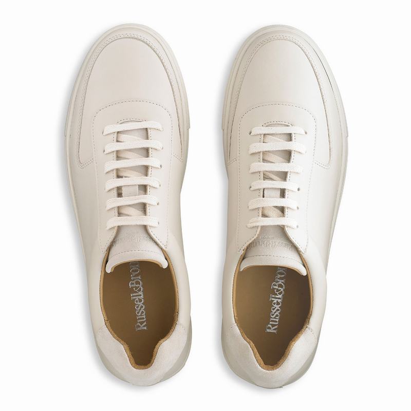 Trampki Niska Russell And Bromley Outfield Męskie Kremowe Białe | UJZ7361SM