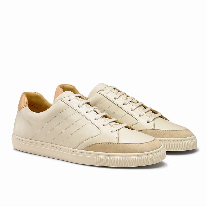 Trampki Niska Russell And Bromley Retrospect Męskie Kremowe Białe | JVS5274LY
