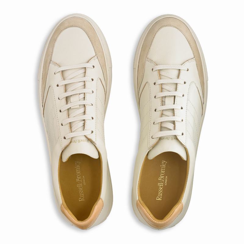 Trampki Niska Russell And Bromley Retrospect Męskie Kremowe Białe | JVS5274LY