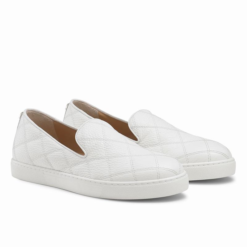 Trampki Slip On Russell And Bromley Casaquilt Damskie Białe | IAK350UA