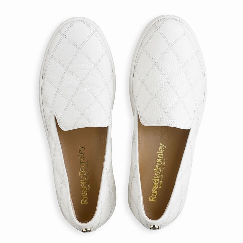 Trampki Slip On Russell And Bromley Casaquilt Damskie Białe | IAK350UA