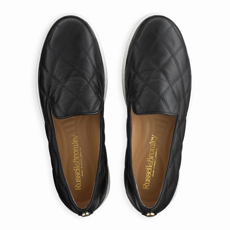 Trampki Slip On Russell And Bromley Casaquilt Damskie Czarne | VKZ4381NK