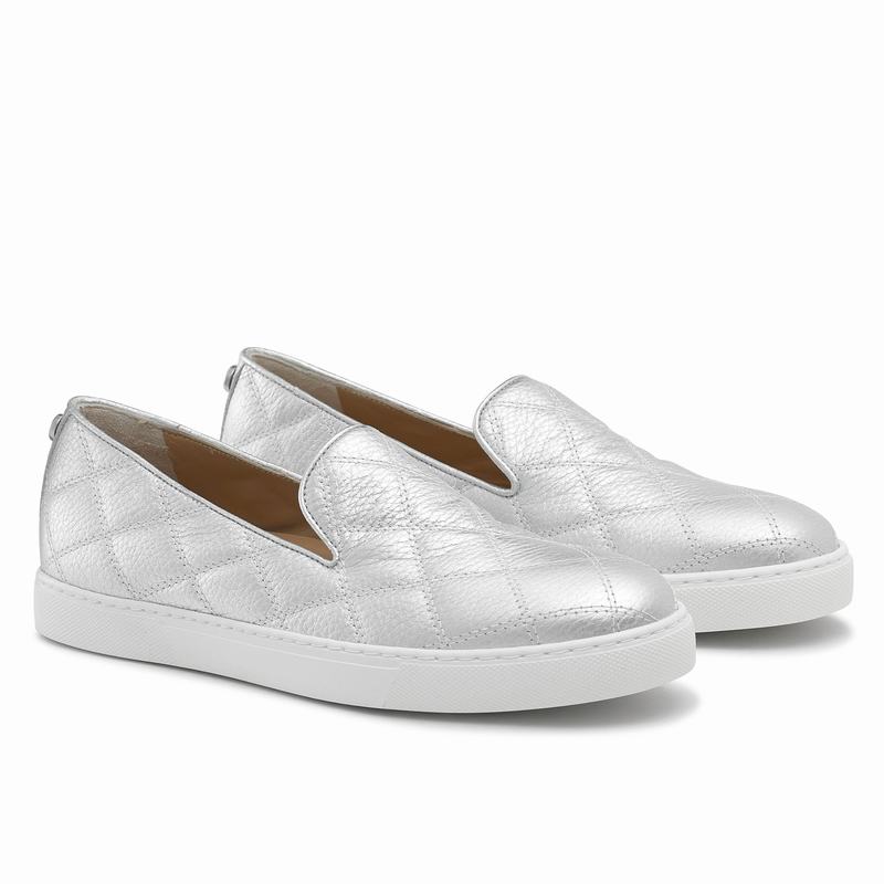 Trampki Slip On Russell And Bromley Casaquilt Damskie Metallic | YXU7977ZZ