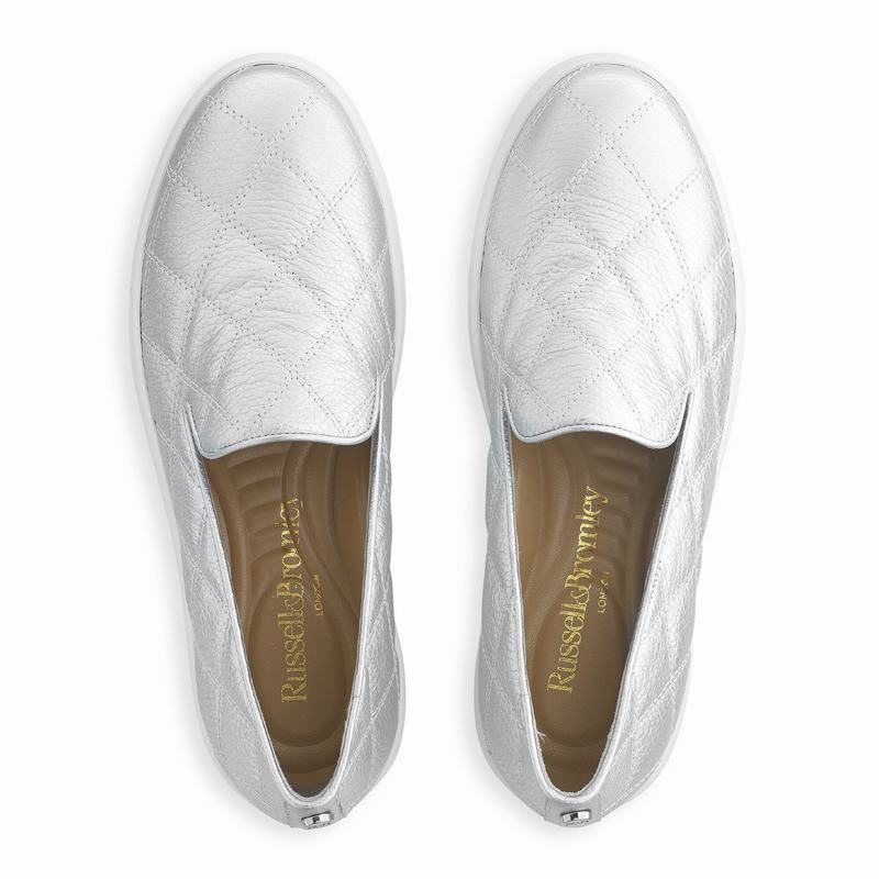 Trampki Slip On Russell And Bromley Casaquilt Damskie Metallic | YXU7977ZZ