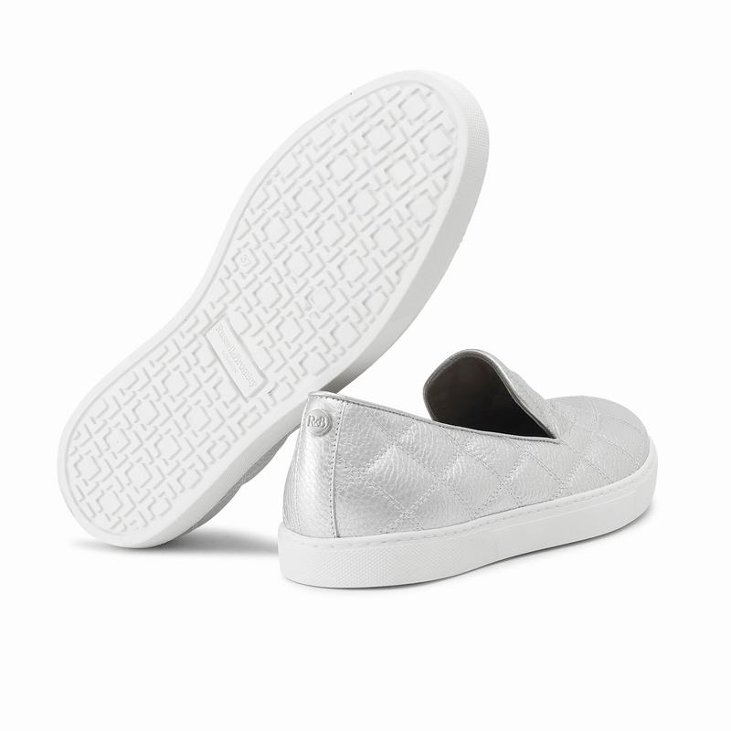 Trampki Slip On Russell And Bromley Casaquilt Damskie Metallic | YXU7977ZZ