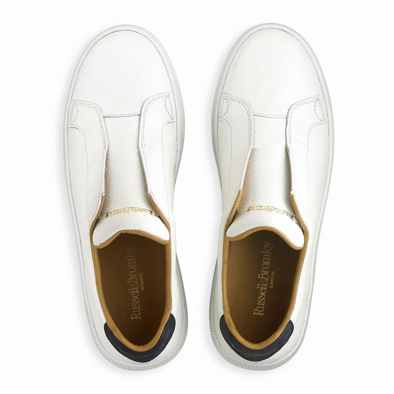 Trampki Slip On Russell And Bromley Clearway Damskie Białe | FXO1480YZ