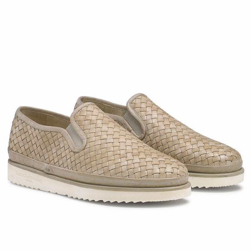 Trampki Slip On Russell And Bromley Sanmarina Damskie Brązowe | DNH2479BV
