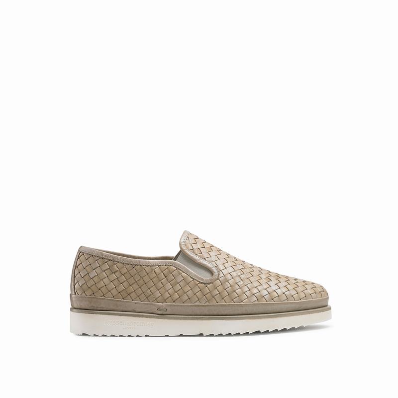 Trampki Slip On Russell And Bromley Sanmarina Damskie Brązowe | DNH2479BV