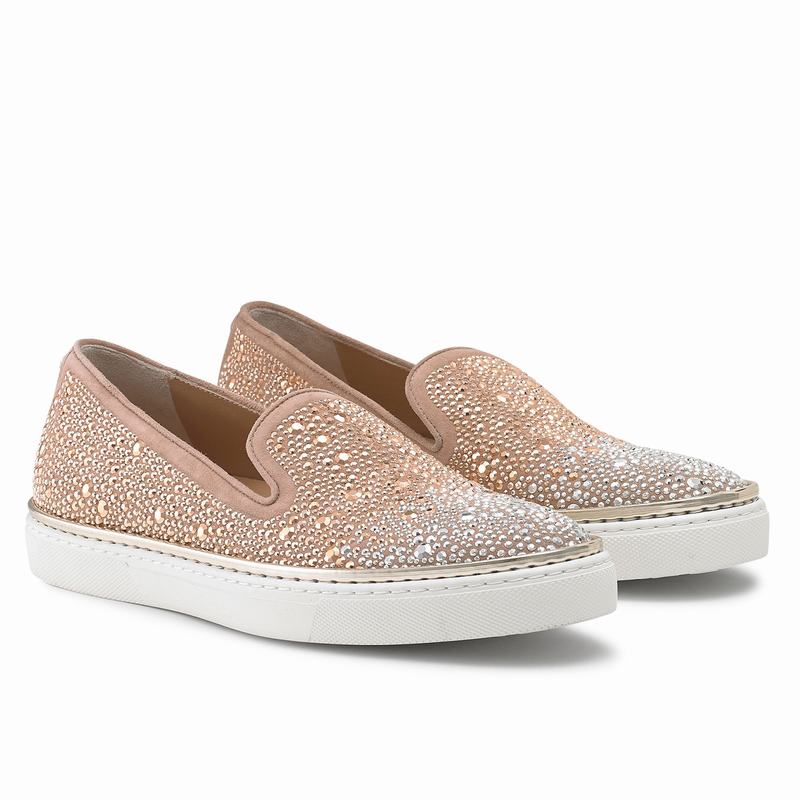 Trampki Slip On Russell And Bromley Twinkletoe Damskie Różowe | SMA969LP