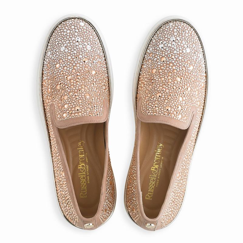 Trampki Slip On Russell And Bromley Twinkletoe Damskie Różowe | SMA969LP