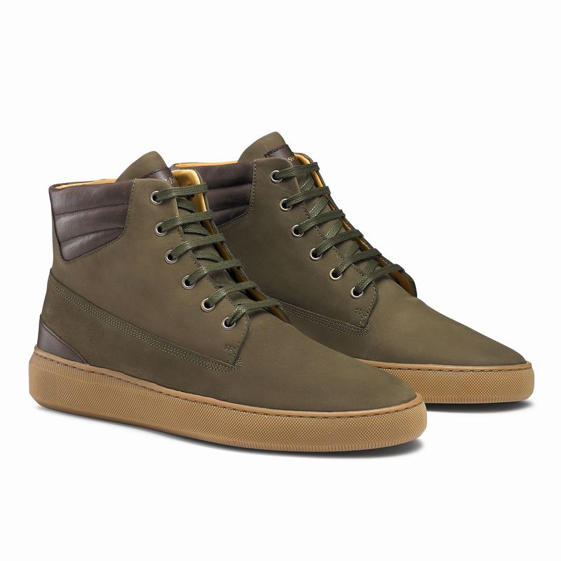 Trampki Wysokie Russell And Bromley Landmark Męskie Zielone | SMN5038DM