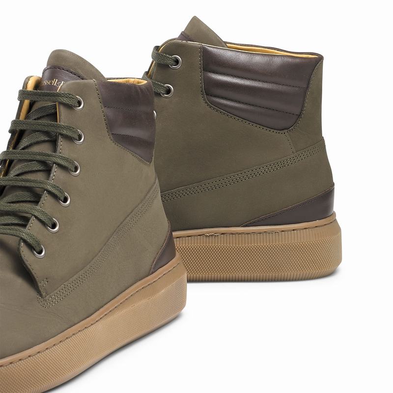 Trampki Wysokie Russell And Bromley Landmark Męskie Zielone | SMN5038DM