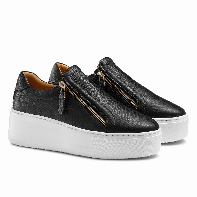 Trampki na Platformie Russell And Bromley Doublepark Damskie Czarne | APW6055PP