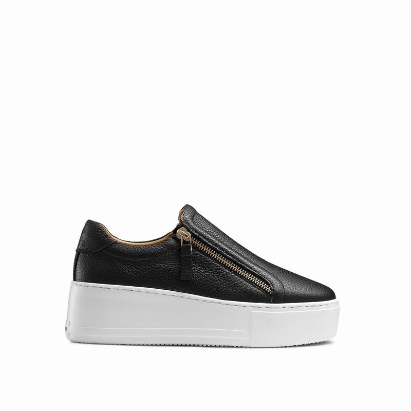 Trampki na Platformie Russell And Bromley Doublepark Damskie Czarne | APW6055PP