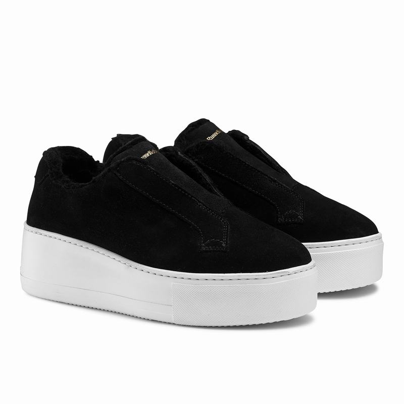 Trampki na Platformie Russell And Bromley Park City Damskie Czarne | BXN3799OV