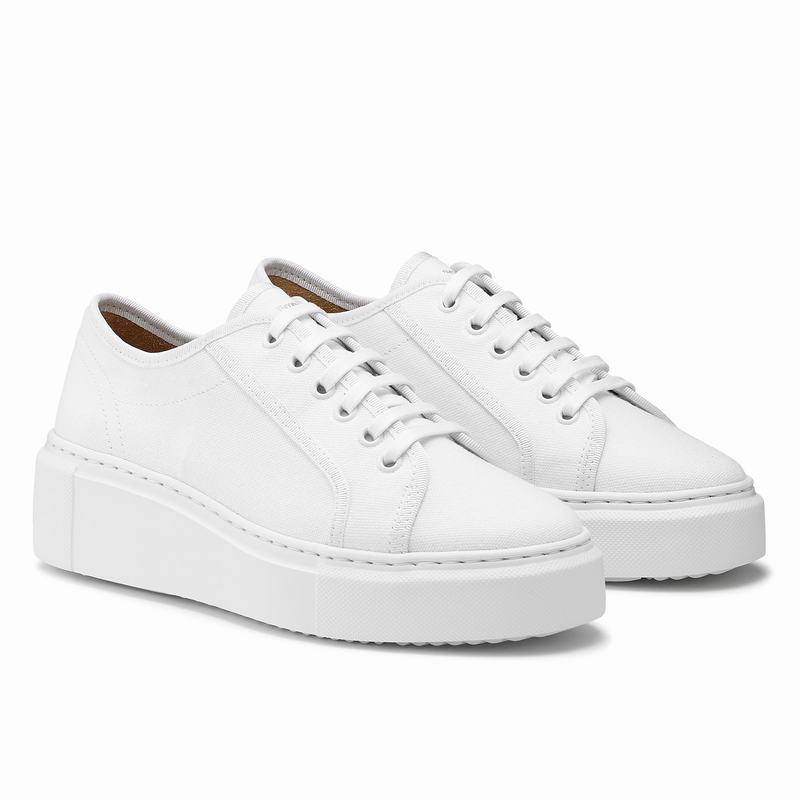 Trampki na Platformie Russell And Bromley High Bar Damskie Białe | DZL1894WA