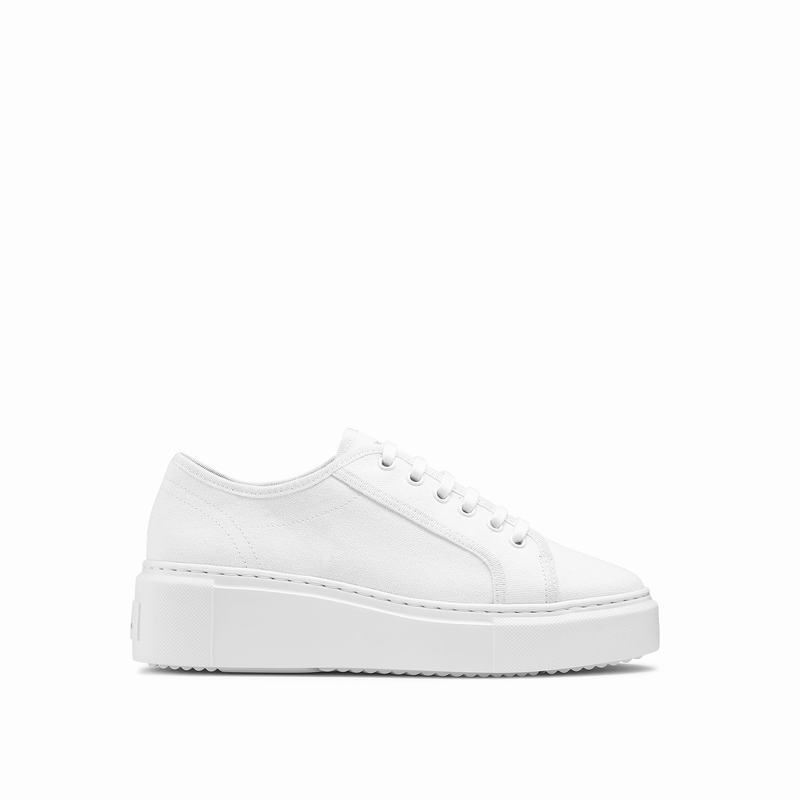 Trampki na Platformie Russell And Bromley High Bar Damskie Białe | DZL1894WA